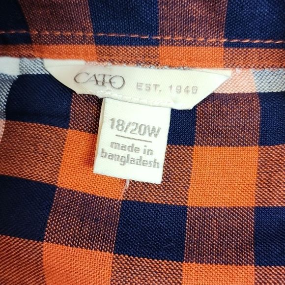 CATO brand plaid cotton button down shirt - Picture 10 of 11